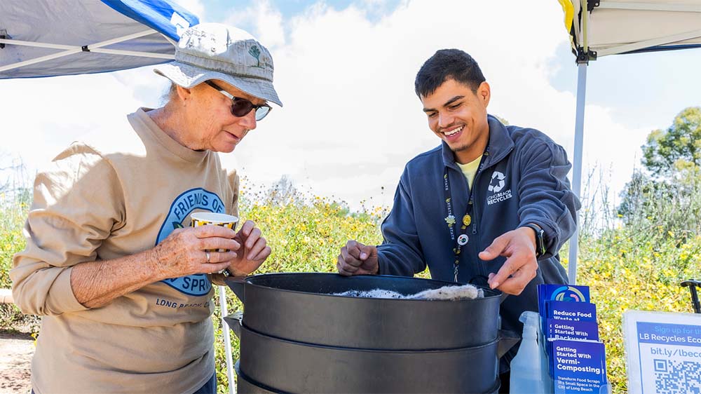 People Using a Compost Bin